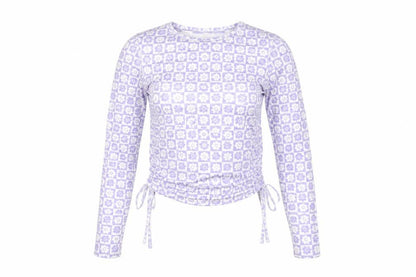 ASOS DESIGN Women's Purple Floral Long Sleeve Top