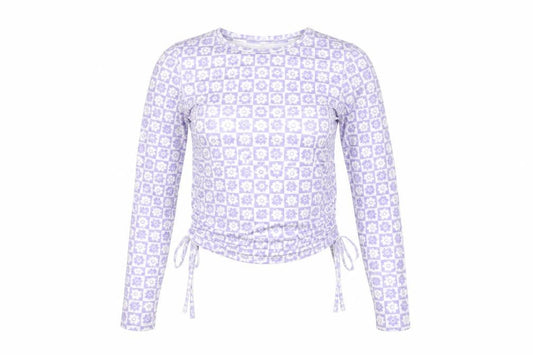 ASOS DESIGN Women's Purple Floral Long Sleeve Top