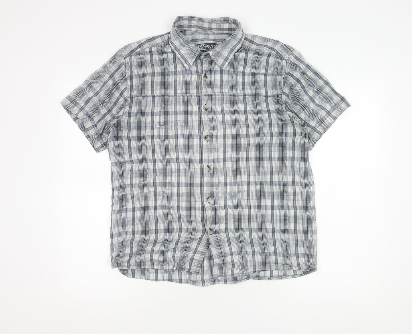 Mountain Essentials Men's Grey Check Polo Shirt M