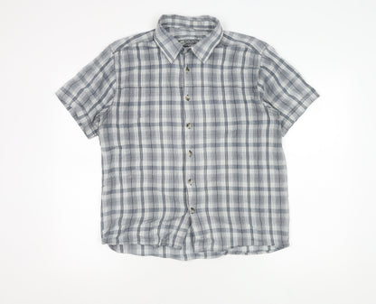 Mountain Essentials Men's Grey Check Polo Shirt M