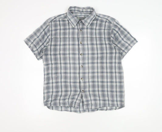 Mountain Essentials Men's Grey Check Polo Shirt M