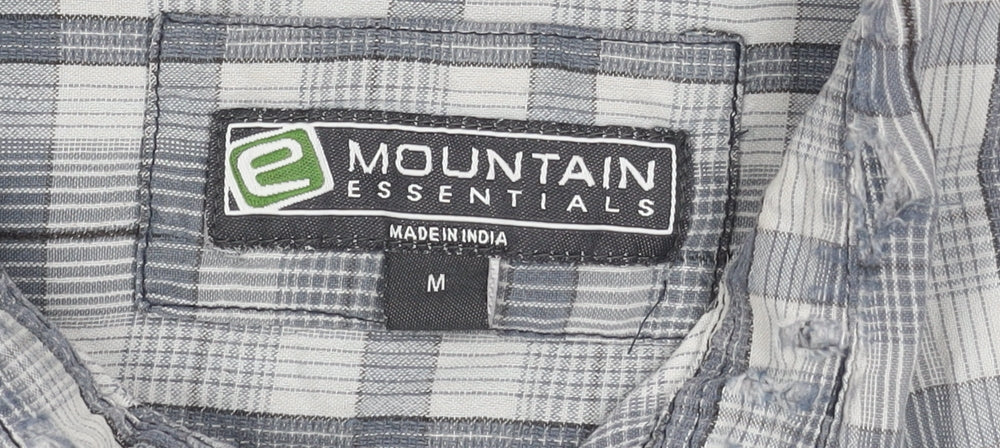 Mountain Essentials Men's Grey Check Polo Shirt M