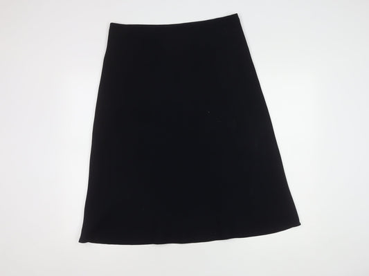Marks and Spencer A-Line Black Knee Length Skirt