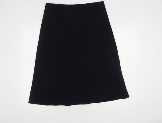 Marks and Spencer A-Line Black Knee Length Skirt