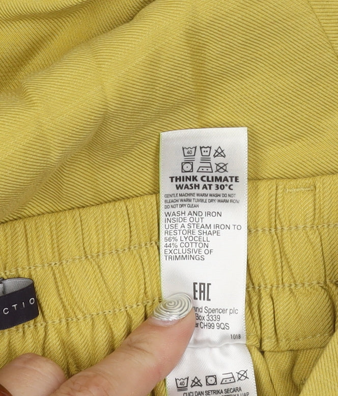 Womens UK Size 8 Marks and Spencer Regular Fit  Yellow Trousers