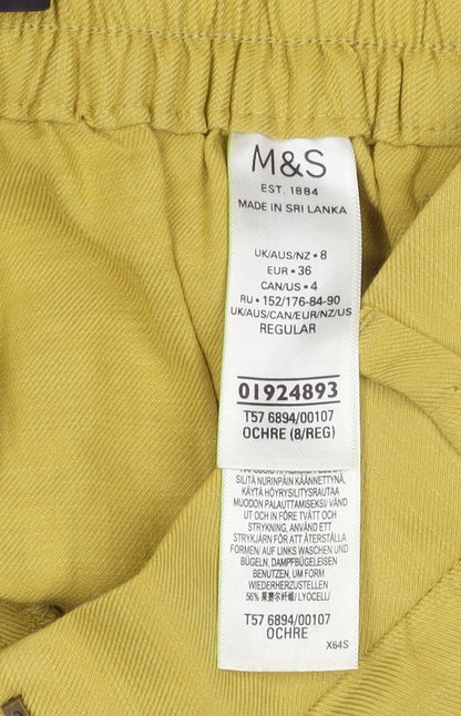 Womens UK Size 8 Marks and Spencer Regular Fit  Yellow Trousers