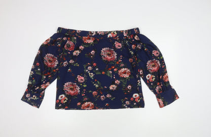 Womens UK Size 14 Warehouse Multicoloured Basic Blouse