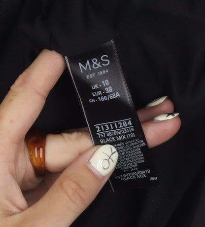 Marks and Spencer Women's Black Sequin Skirt - Size 10