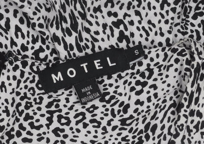 Motel Women's Black White Animal Print Dress S
