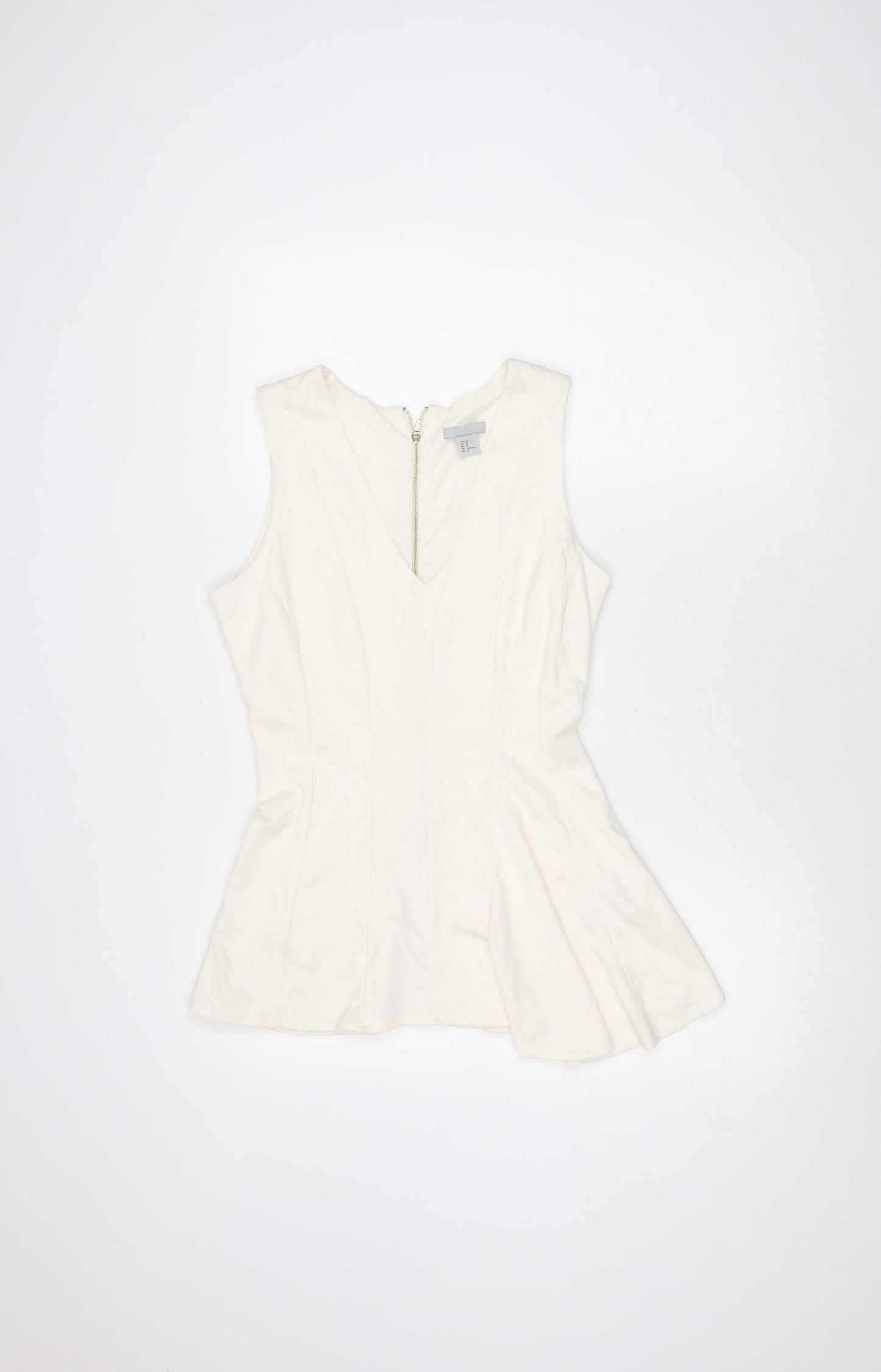 Womens UK Size M H&M Ivory Basic Blouse