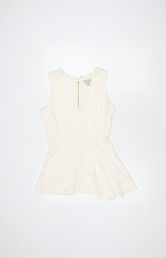 Womens UK Size M H&M Ivory Basic Blouse