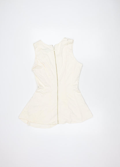 Womens UK Size M H&M Ivory Basic Blouse