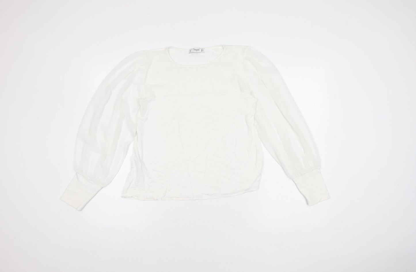 Womens UK Size M Mango White Basic Blouse