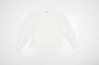 Womens UK Size M Mango White Basic Blouse