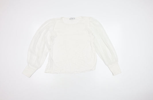 Womens UK Size M Mango White Basic Blouse