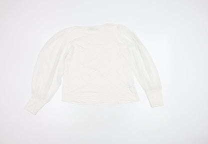 Womens UK Size M Mango White Basic Blouse