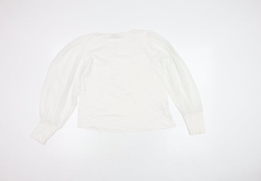 Womens UK Size M Mango White Basic Blouse