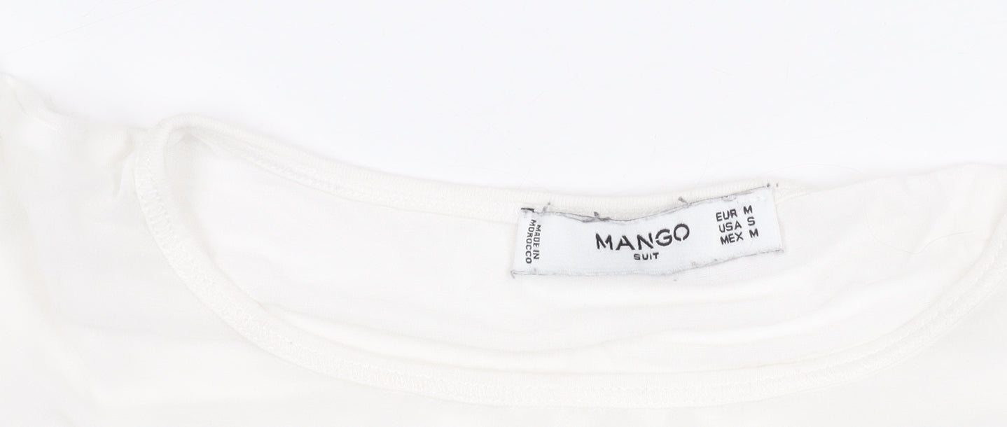 Womens UK Size M Mango White Basic Blouse