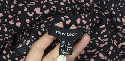 New Look Women's Black Animal Print Dress Size 6