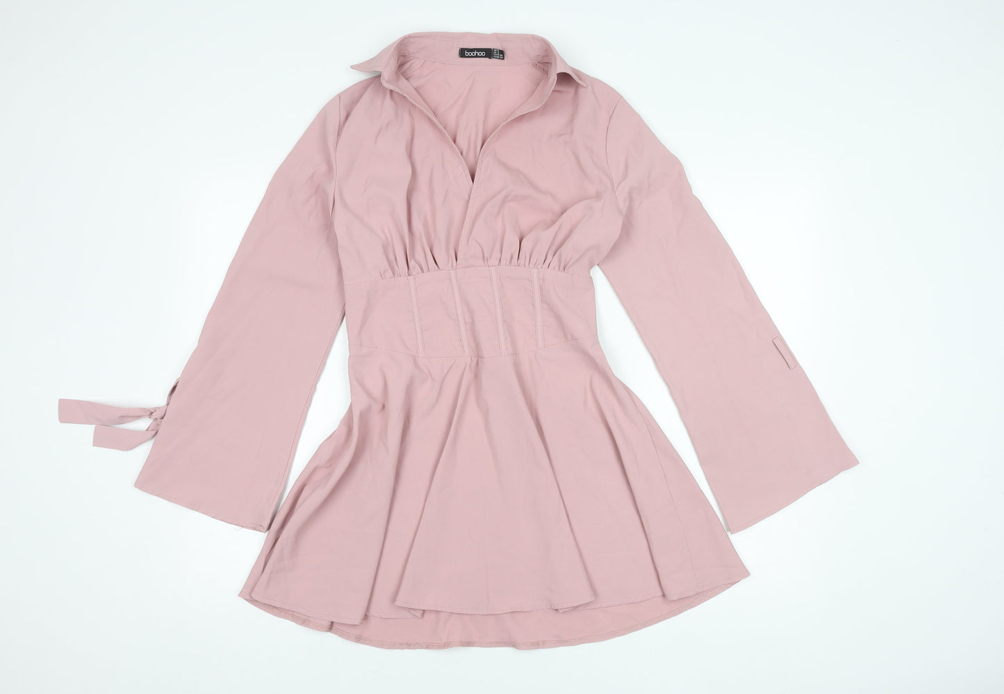 Boohoo Pink Fit & Flare Dress - UK 8, Casual Elegance