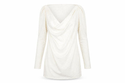 PrettyLittleThing Women's White Size 4 Short Cowl Neck Dress