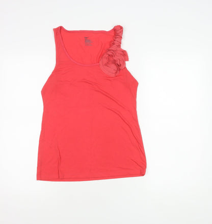 Gap Women's Red Tank Top, M, Ruffle Accent, Casual