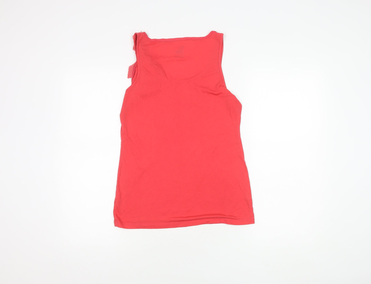 Gap Women's Red Tank Top, M, Ruffle Accent, Casual