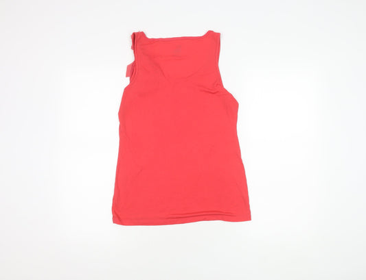 Gap Women's Red Tank Top, M, Ruffle Accent, Casual