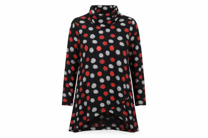 Capri Women's Black Polka Dot Cowl Neck Dress S/M