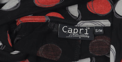 Capri Women's Black Polka Dot Cowl Neck Dress S/M