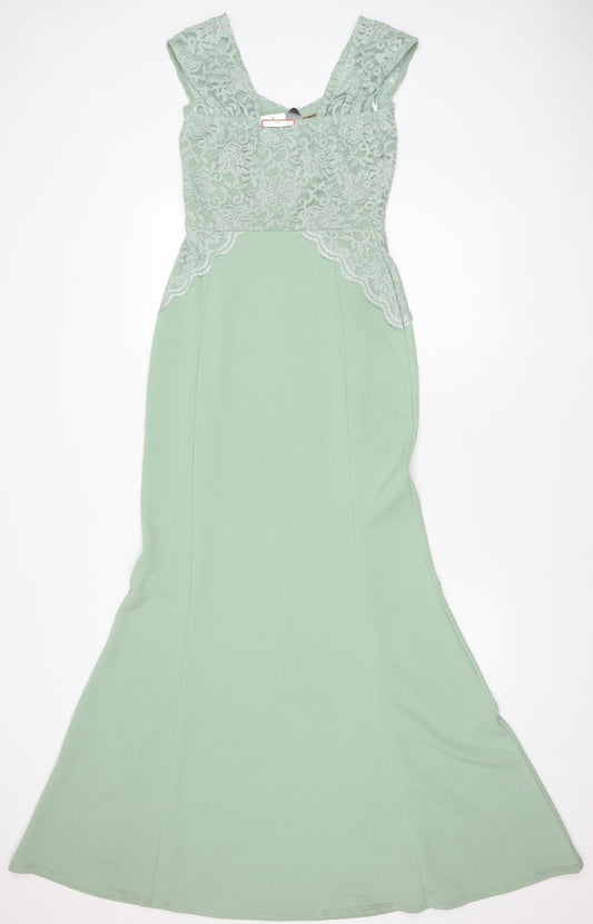 Quiz Women's Green Maxi Dress, Size 10, Formal Occasion