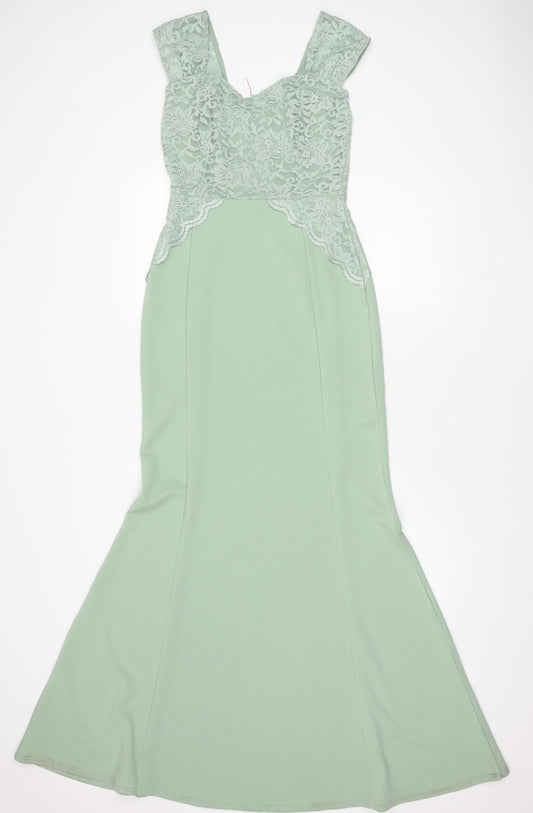 Quiz Women's Green Maxi Dress, Size 10, Formal Occasion