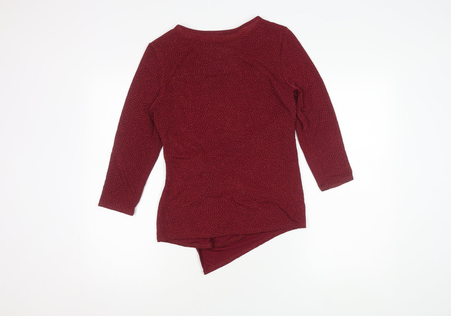 Womens UK Size 10 Roman Red Basic Blouse