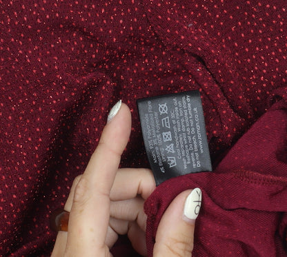 Womens UK Size 10 Roman Red Basic Blouse