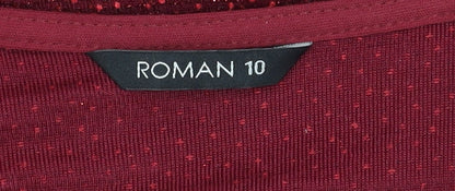 Womens UK Size 10 Roman Red Basic Blouse