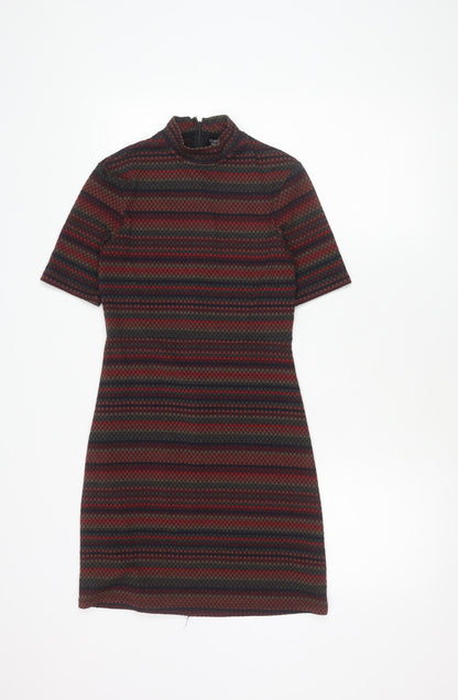 Topshop Women's Multicoloured Shift Dress Size 8