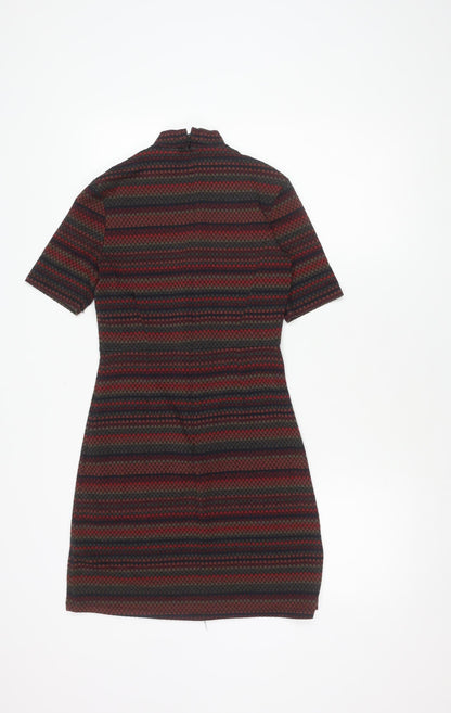 Topshop Women's Multicoloured Shift Dress Size 8