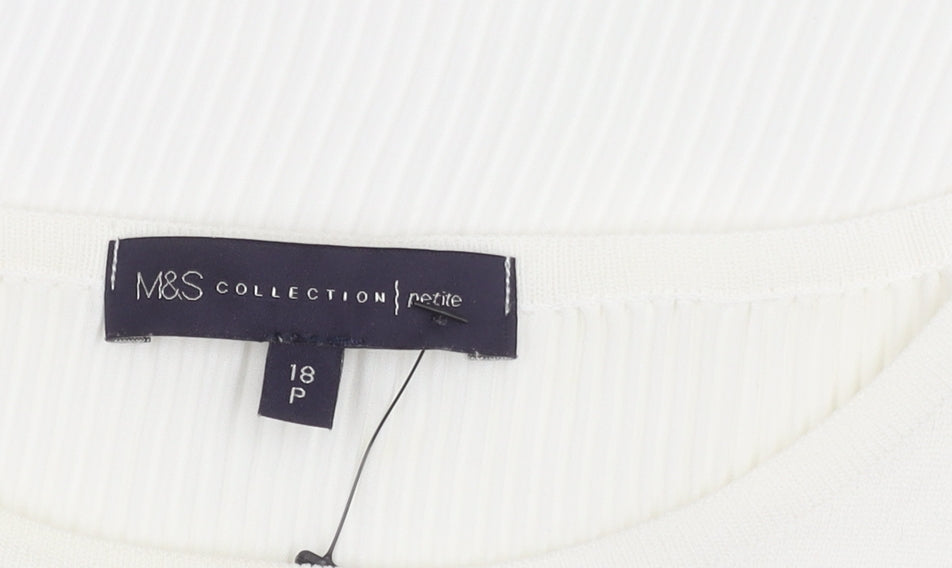 Womens UK Size 18 Marks and Spencer White Basic T-Shirt