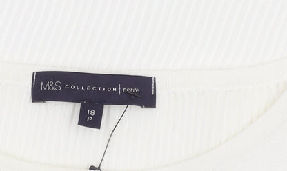 Womens UK Size 18 Marks and Spencer White Basic T-Shirt