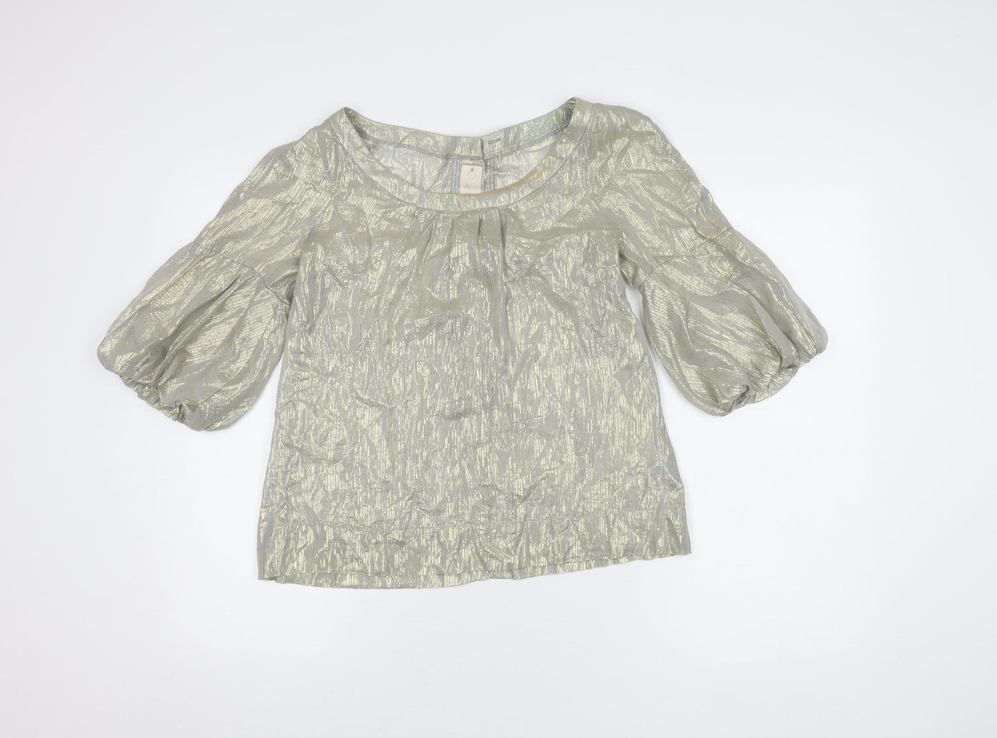 Womens UK Size 14 River Island Silver Basic Blouse