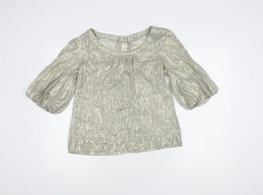 Womens UK Size 14 River Island Silver Basic Blouse