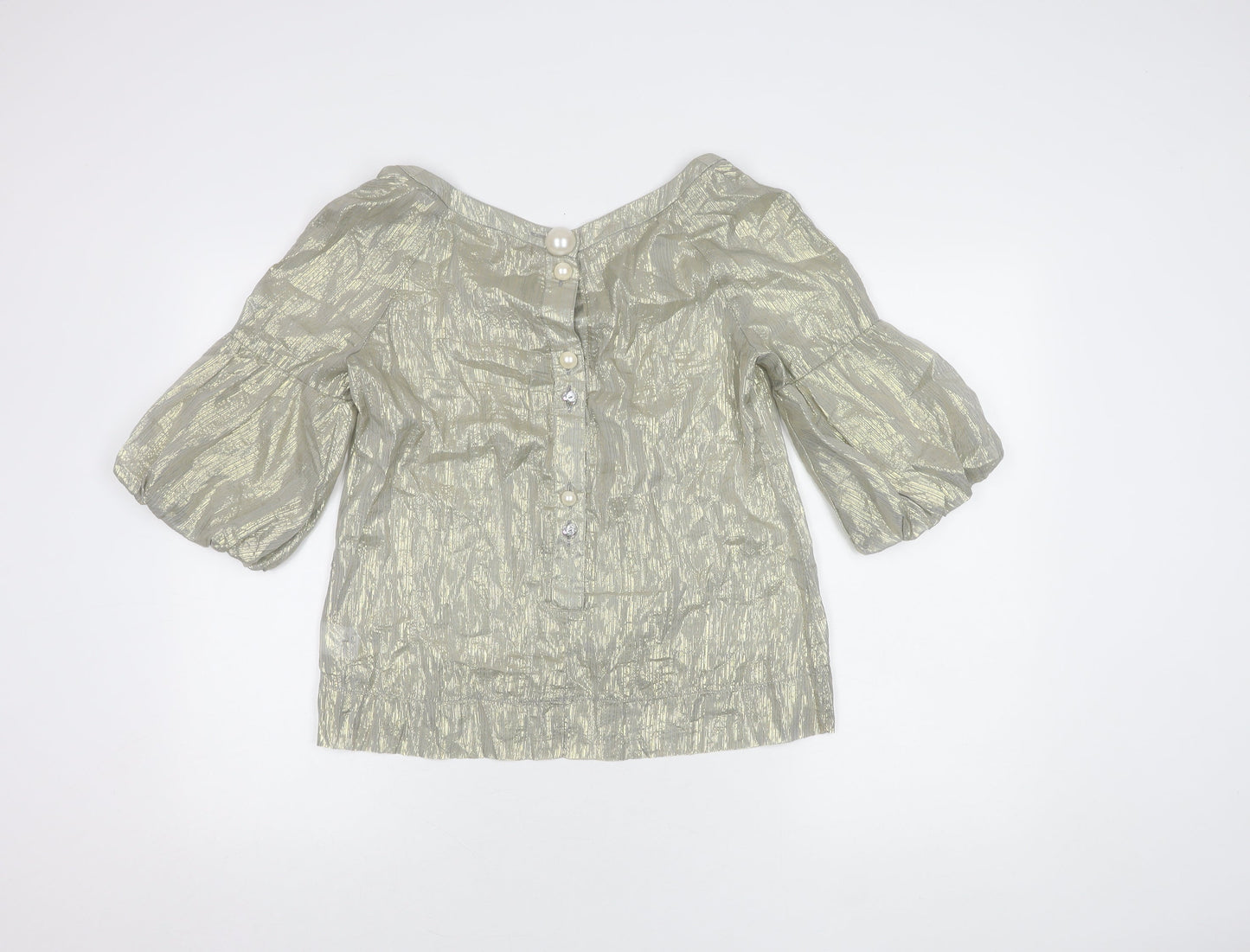 Womens UK Size 14 River Island Silver Basic Blouse