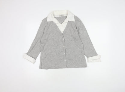 Womens UK Size 12 NEXT Grey  Button-Up