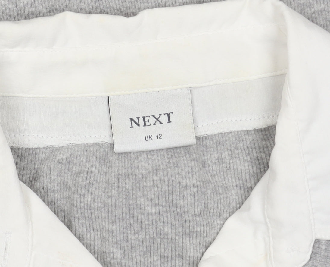 Womens UK Size 12 NEXT Grey  Button-Up