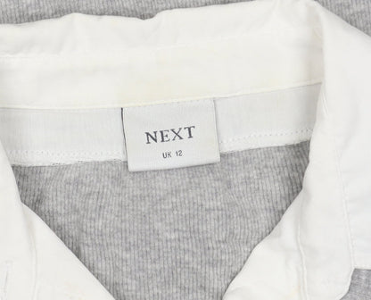 Womens UK Size 12 NEXT Grey  Button-Up
