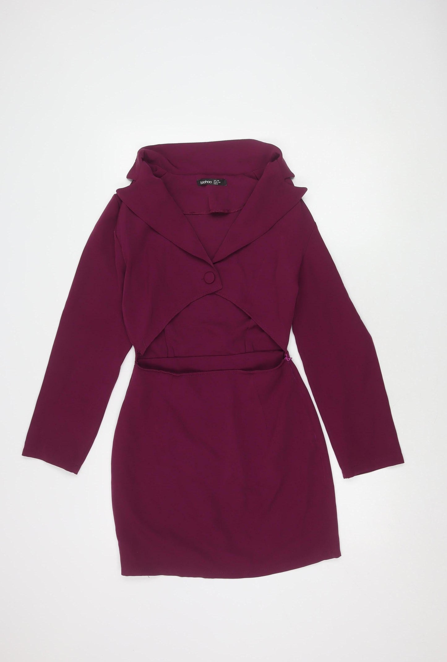Boohoo Women's Purple Long Sleeve Dress Size 10