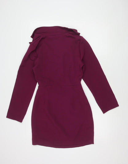 Boohoo Women's Purple Long Sleeve Dress Size 10