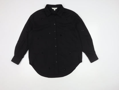 Womens UK Size 10 Marks and Spencer Black  Button-Up
