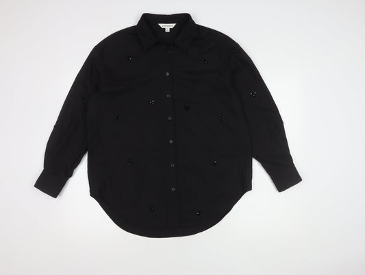 Womens UK Size 10 Marks and Spencer Black  Button-Up