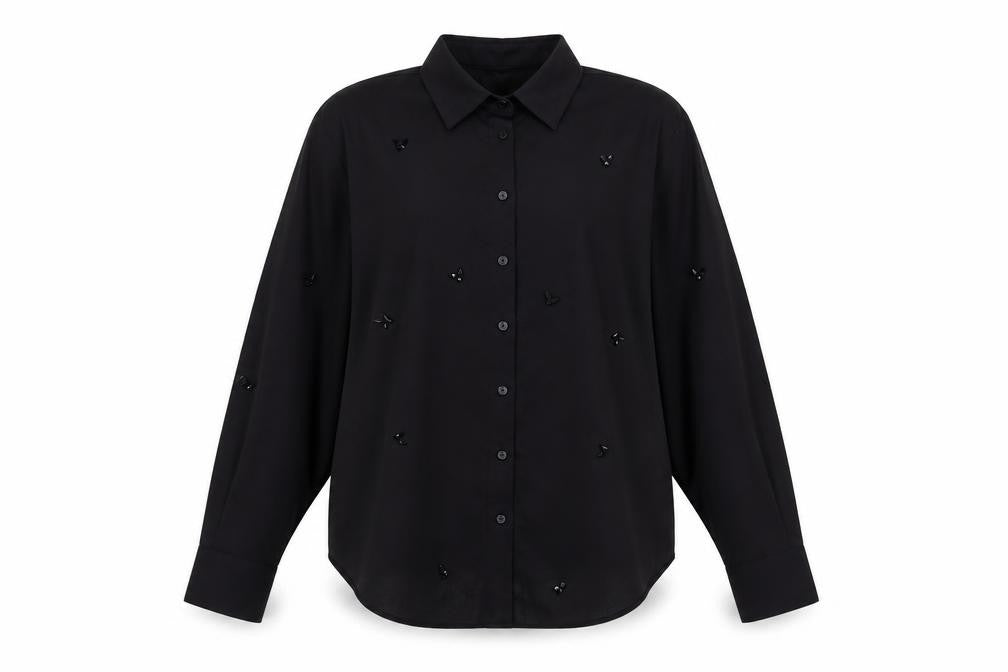 Womens UK Size 10 Marks and Spencer Black  Button-Up